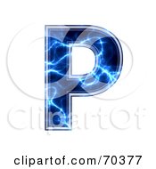 Poster, Art Print Of Blue Electric Symbol Capital P