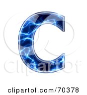 Royalty Free RF Clipart Illustration Of A Blue Electric Symbol Capital C