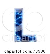 Poster, Art Print Of Blue Electric Symbol Capital L