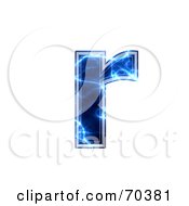 Poster, Art Print Of Blue Electric Symbol Lowercase R