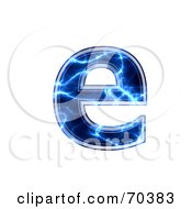 Poster, Art Print Of Blue Electric Symbol Lowercase E
