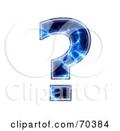 Poster, Art Print Of Blue Electric Symbol Question Mark