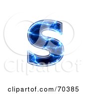 Poster, Art Print Of Blue Electric Symbol Lowercase S