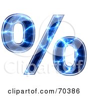 Poster, Art Print Of Blue Electric Symbol Percent