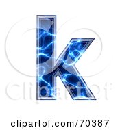 Poster, Art Print Of Blue Electric Symbol Lowercase K