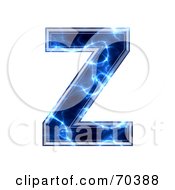 Poster, Art Print Of Blue Electric Symbol Capital Z