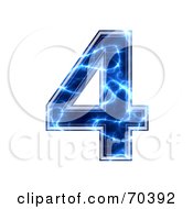 Royalty Free RF Clipart Illustration Of A Blue Electric Symbol Number 4