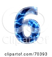 Royalty Free RF Clipart Illustration Of A Blue Electric Symbol Number 6