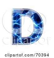 Poster, Art Print Of Blue Electric Symbol Capital D