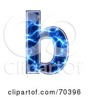 Poster, Art Print Of Blue Electric Symbol Lowercase B
