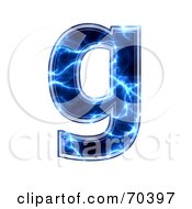 Poster, Art Print Of Blue Electric Symbol Lowercase G