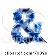 Poster, Art Print Of Blue Electric Symbol Ampersand