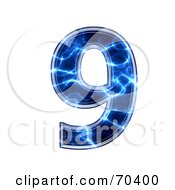 Blue Electric Symbol Number 9