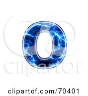 Poster, Art Print Of Blue Electric Symbol Lowercase O