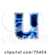 Blue Electric Symbol Lowercase U by chrisroll