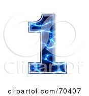 Royalty Free RF Clipart Illustration Of A Blue Electric Symbol Number 1