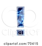 Poster, Art Print Of Blue Electric Symbol Exclamation Point