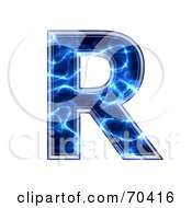 Royalty Free RF Clipart Illustration Of A Blue Electric Symbol Capital R
