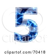 Royalty Free RF Clipart Illustration Of A Blue Electric Symbol Number 5