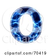Royalty Free RF Clipart Illustration Of A Blue Electric Symbol Capital O