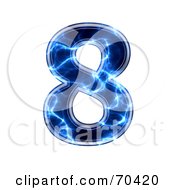 Poster, Art Print Of Blue Electric Symbol Number 8