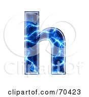 Poster, Art Print Of Blue Electric Symbol Lowercase H
