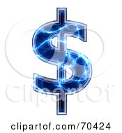 Royalty Free RF Clipart Illustration Of A Blue Electric Symbol Dollar by chrisroll