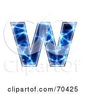Blue Electric Symbol Lowercase W