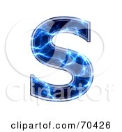 Poster, Art Print Of Blue Electric Symbol Capital S