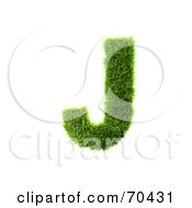 Poster, Art Print Of Grassy 3d Green Symbol Capital J