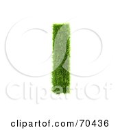 Poster, Art Print Of Grassy 3d Green Symbol Capital I