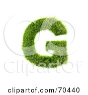 Royalty Free RF Clipart Illustration Of A Grassy 3d Green Symbol Capital G