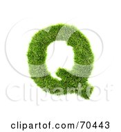Poster, Art Print Of Grassy 3d Green Symbol Capital Q