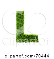 Poster, Art Print Of Grassy 3d Green Symbol Capital L