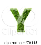 Poster, Art Print Of Grassy 3d Green Symbol Capital Y
