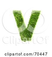 Poster, Art Print Of Grassy 3d Green Symbol Capital V