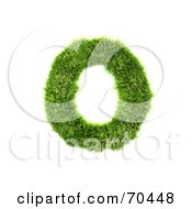 Poster, Art Print Of Grassy 3d Green Symbol Capital O