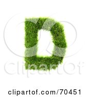Poster, Art Print Of Grassy 3d Green Symbol Capital D