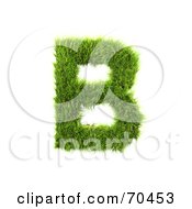 Poster, Art Print Of Grassy 3d Green Symbol Capital B
