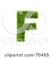 Poster, Art Print Of Grassy 3d Green Symbol Capital F