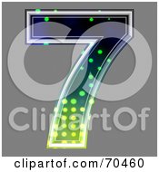 Royalty Free RF Clipart Illustration Of A Halftone Symbol Number 7 by chrisroll