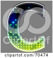 Royalty Free RF Clipart Illustration Of A Halftone Symbol Capital C by chrisroll