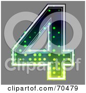 Royalty Free RF Clipart Illustration Of A Halftone Symbol Number 4 by chrisroll