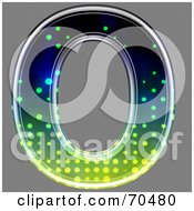 Royalty Free RF Clipart Illustration Of A Halftone Symbol Capital O by chrisroll