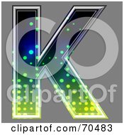 Royalty Free RF Clipart Illustration Of A Halftone Symbol Capital K by chrisroll