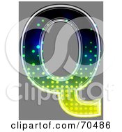 Royalty Free RF Clipart Illustration Of A Halftone Symbol Capital Q