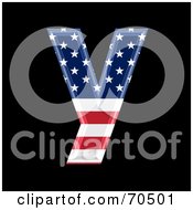 Royalty Free RF Clipart Illustration Of An American Symbol Lowercase Y