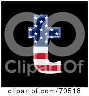 Royalty Free RF Clipart Illustration Of An American Symbol Lowercase T by chrisroll