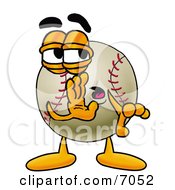 Clipart Picture Of A Baseball Mascot Cartoon Character Whispering And Gossiping