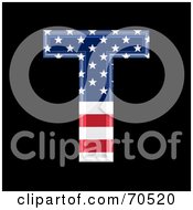 Royalty Free RF Clipart Illustration Of An American Symbol Capital T